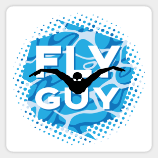 Swim Pool ButterFly Guy Swimmer Sticker